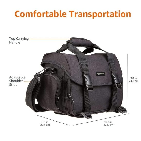 NEW - Large DSLR Gadget Bag, Black with Orange Interior - Picture 3 of 12